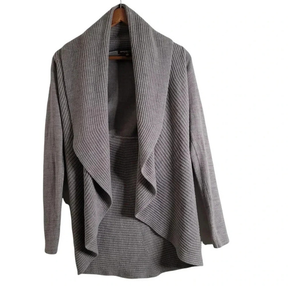 Adrienne vittadini studio size S cardigan longsleeve Gray open front women's - Picture 1 of 6